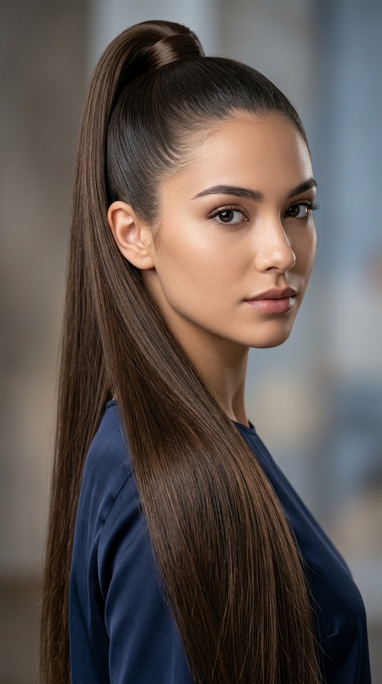 Ultra-Long Straight Sleek Extension Look