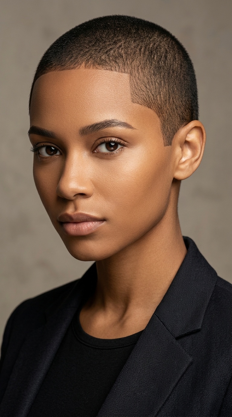 Ultra-Short Buzz Cut with Shaped Edges