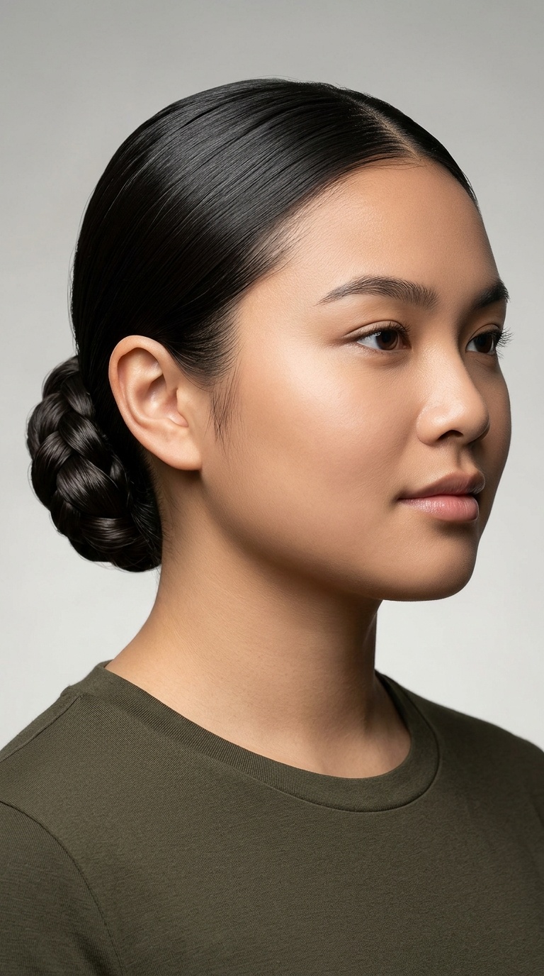 Ultra-Smooth Braided Low Bun