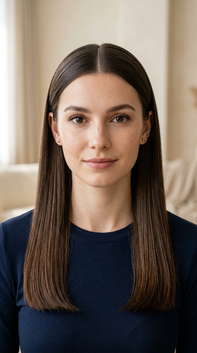 Ultra-Straight Middle Part