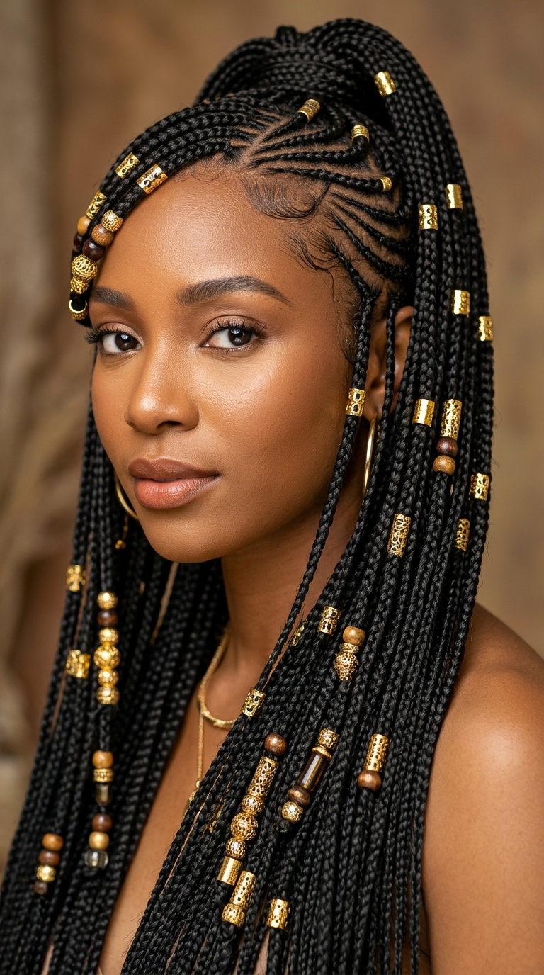 Ultra-Thin Micro Braids with Gold Cuffs
