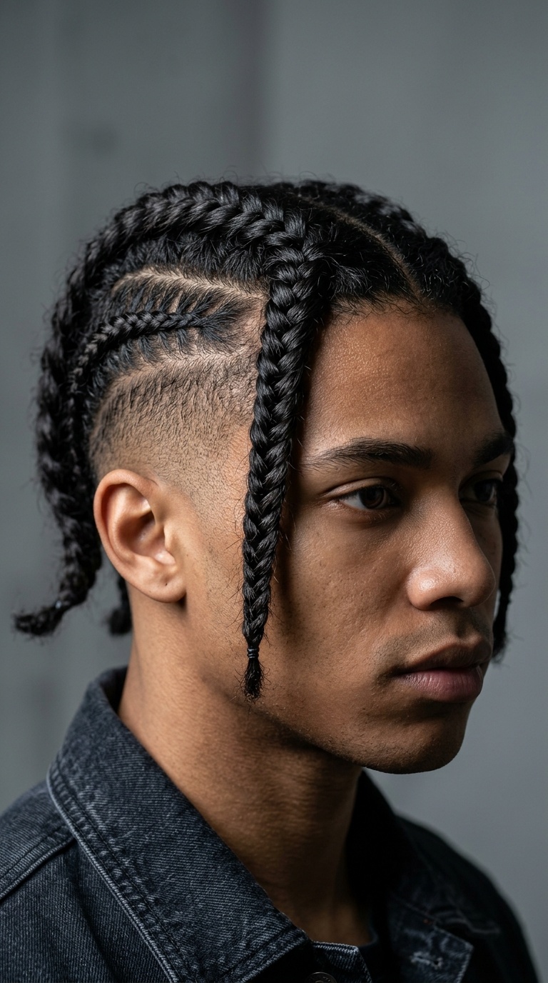 Undercut Fade with Fishtail Braids