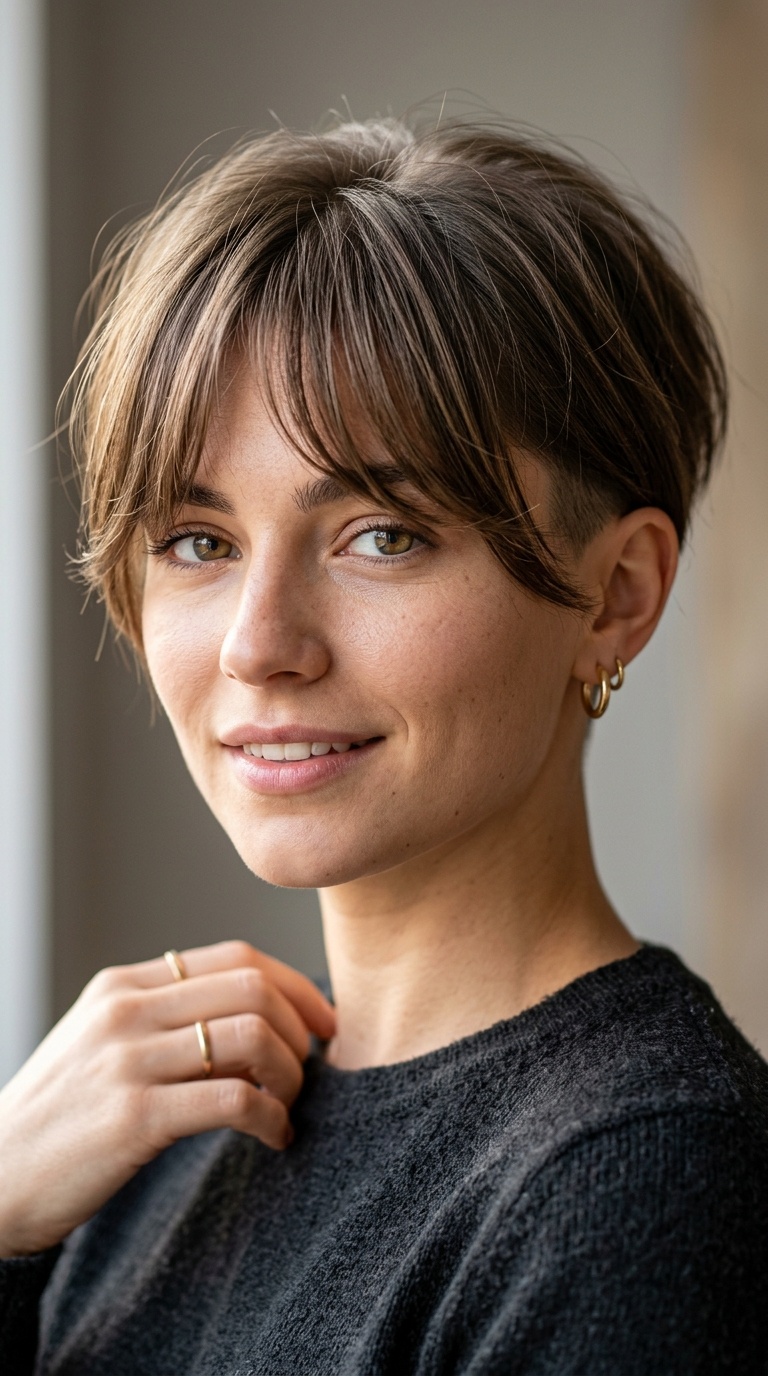Undercut Pixie with Long Bangs