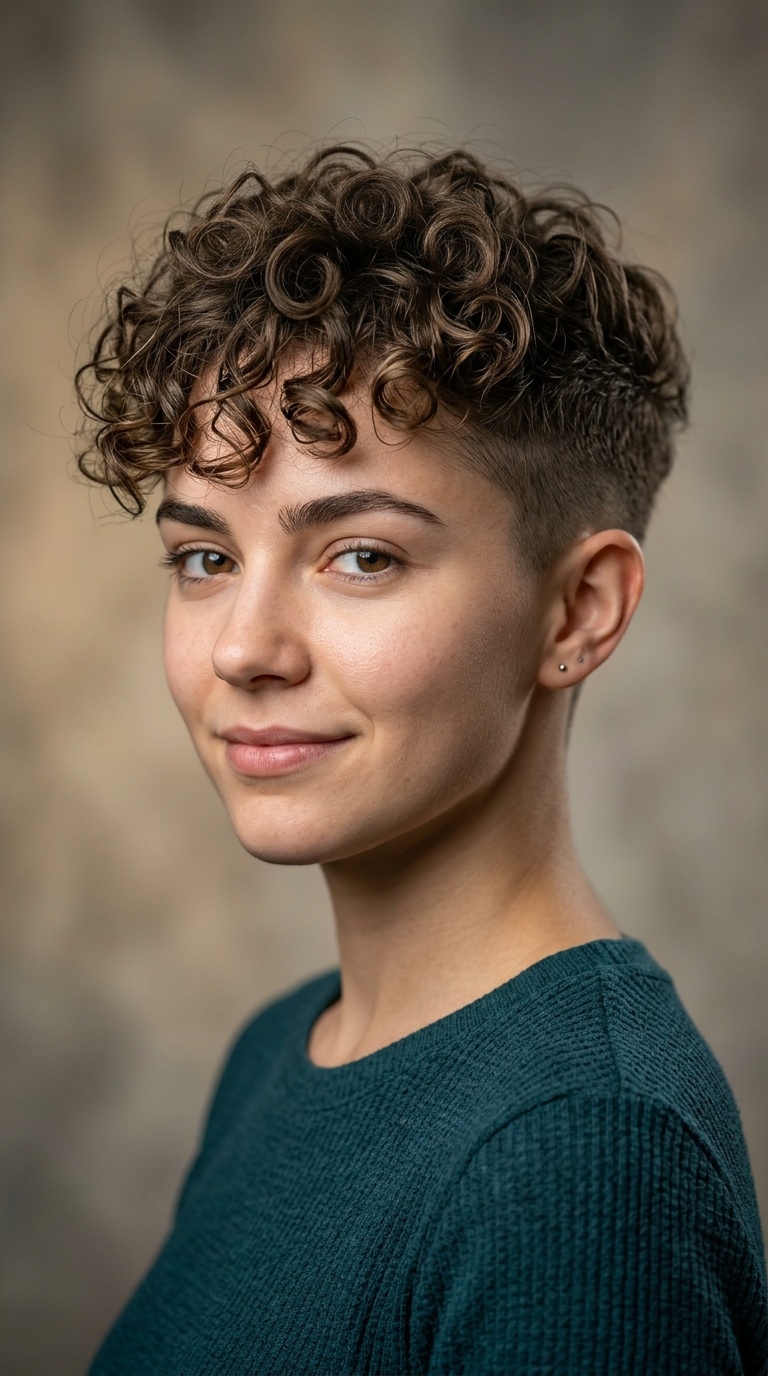 Undercut with Curly Fringe