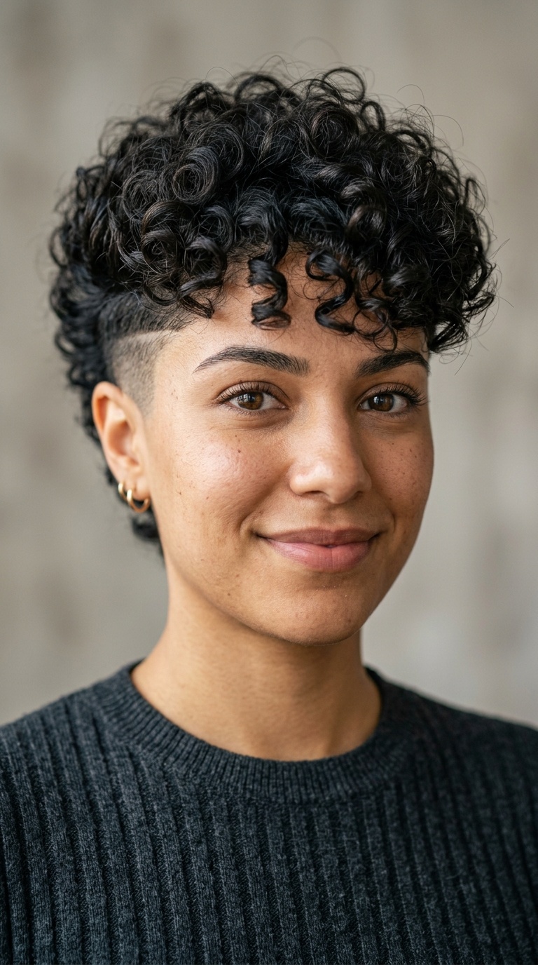 Undercut with Curly Top