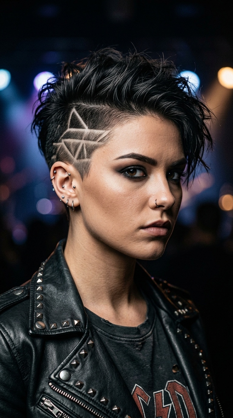 Undercut with Geometric Designs