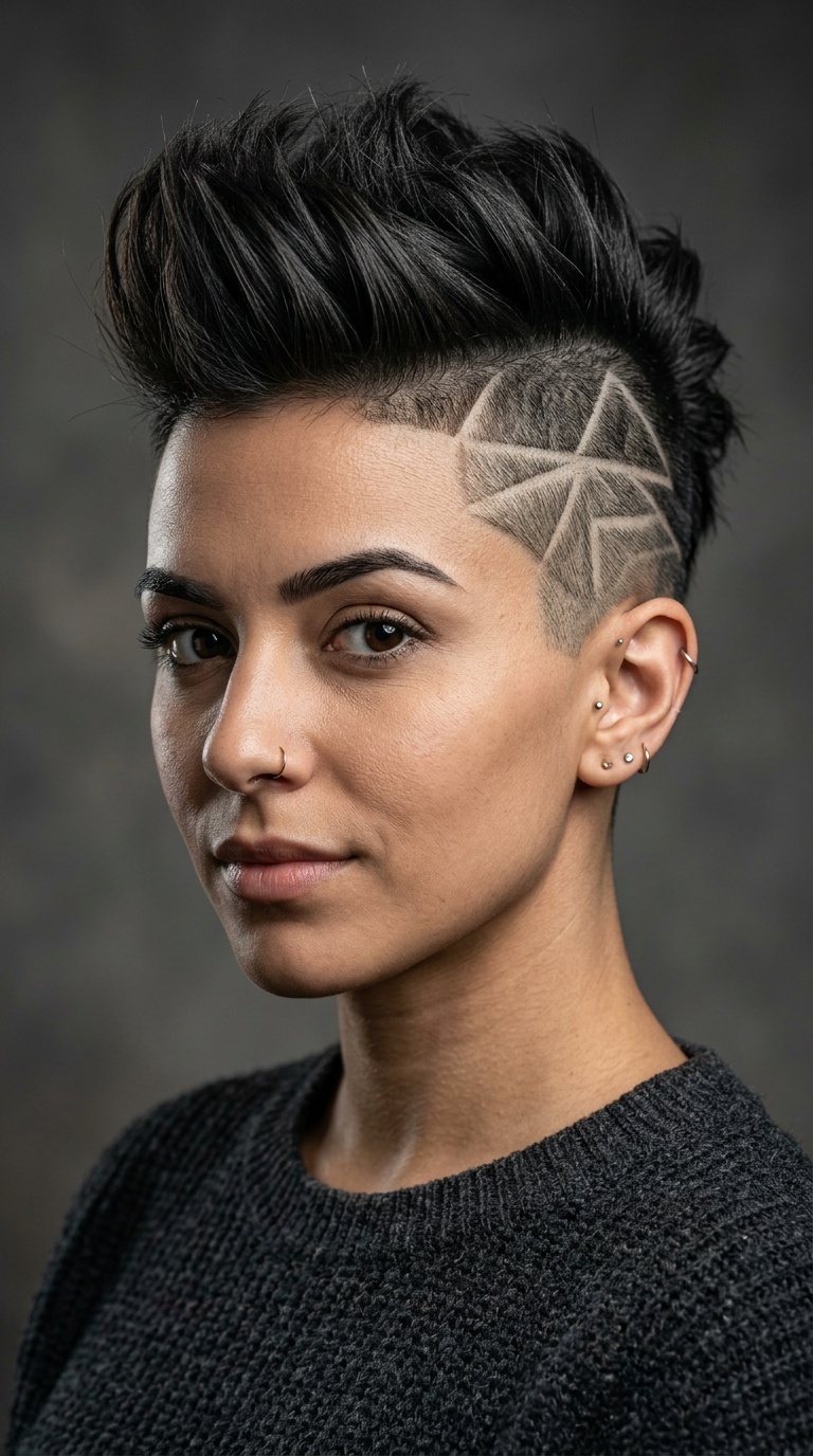 Undercut with Geometric Designs