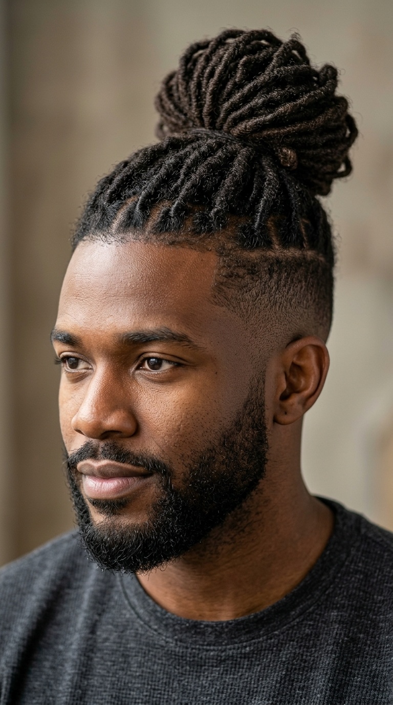 Undercut with Short Loc Bun