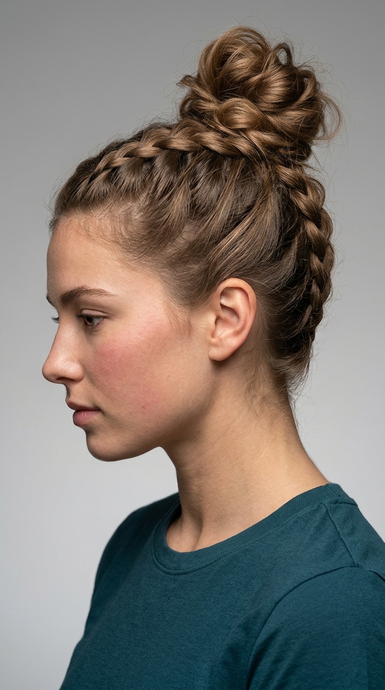 Upside Down Braid to Loose Top Knot