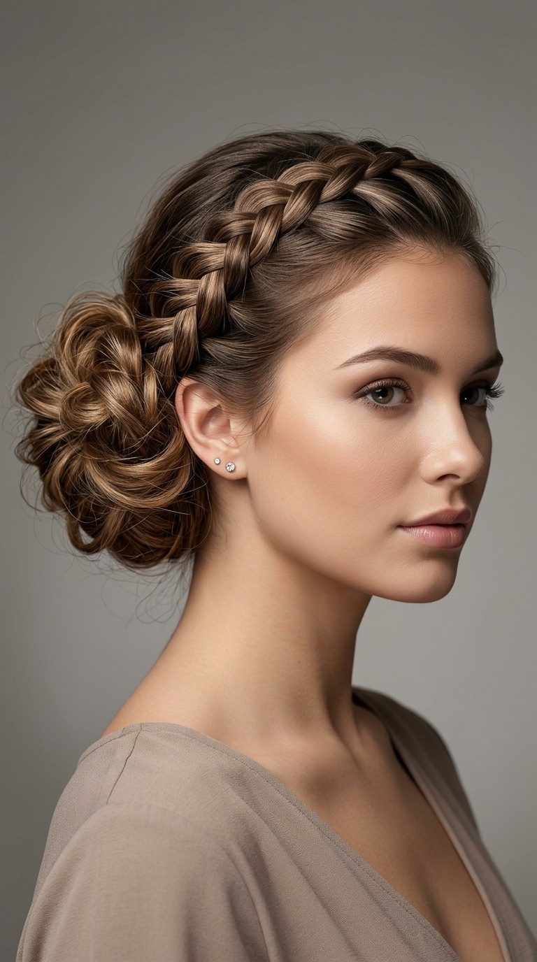 Upside-Down Braid to Side Bun