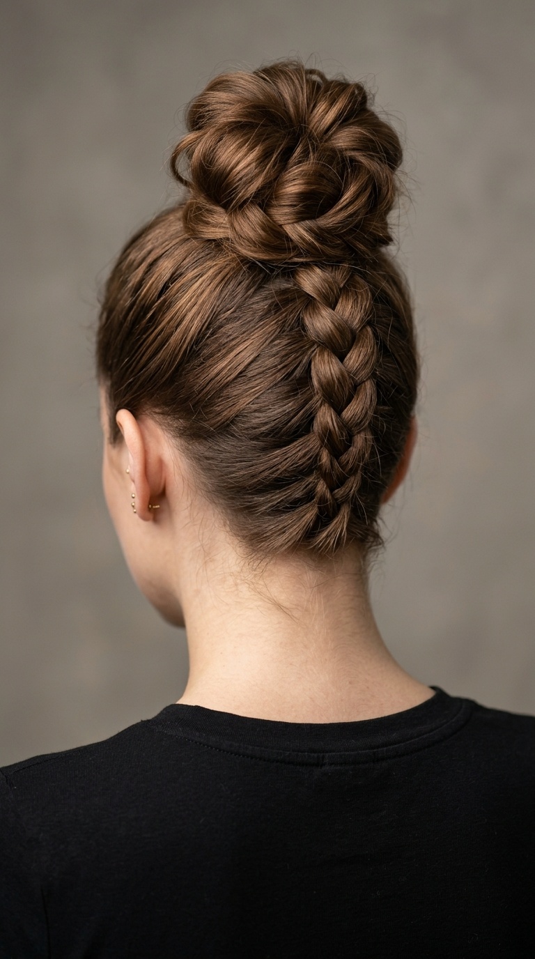 Upside Down Dutch Braid into Bun