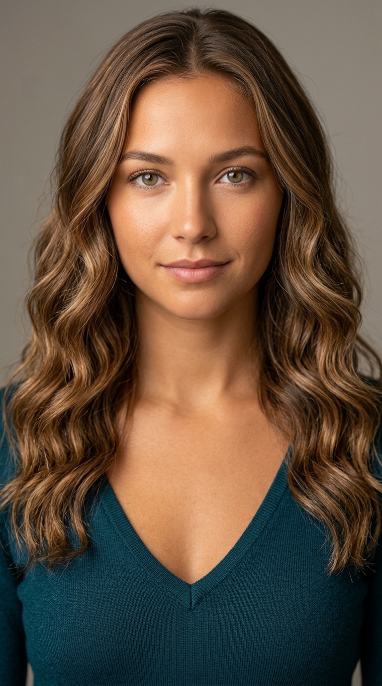 V-Neck and Cascading Beach Waves