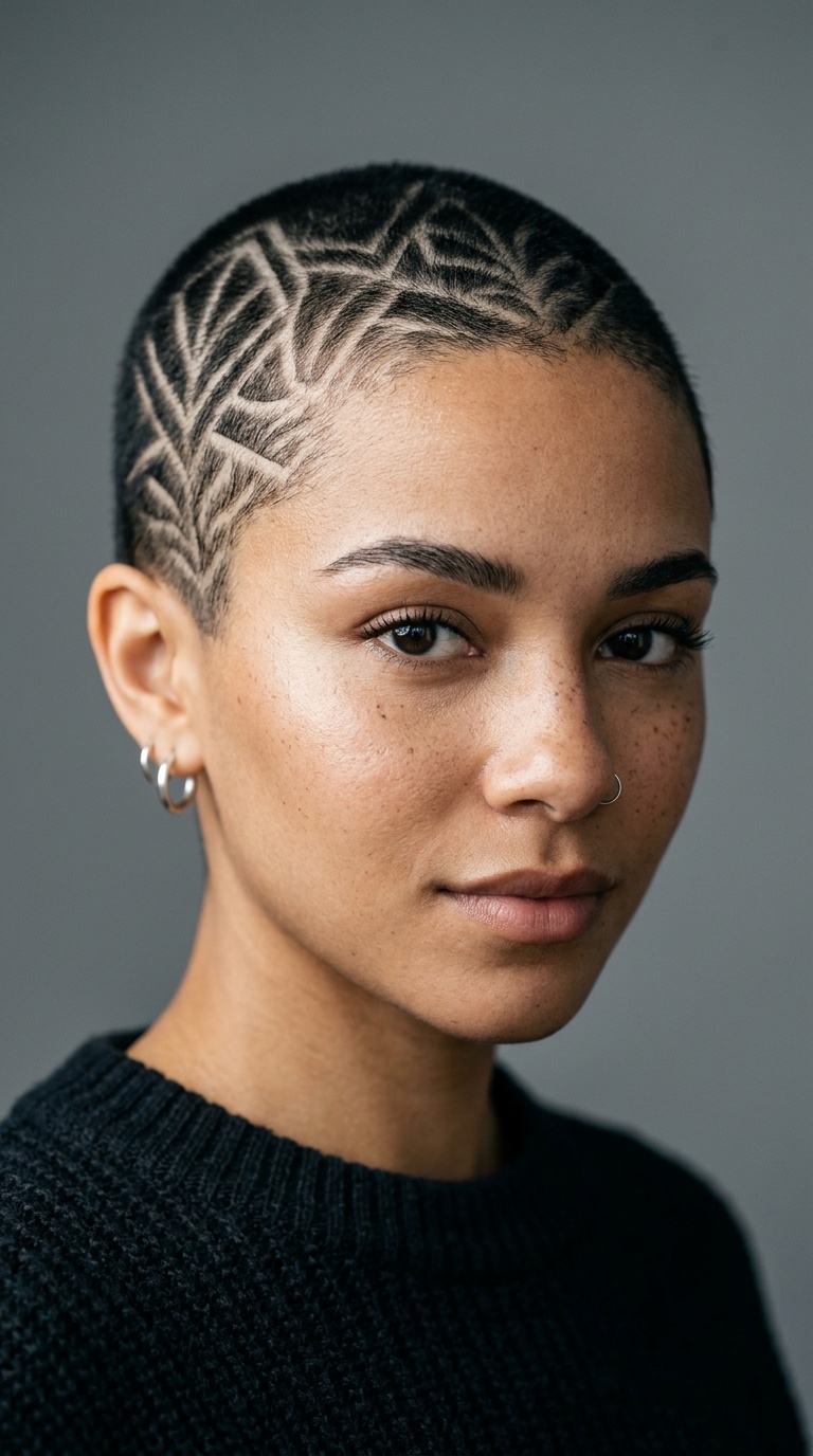 Velvet Crop with Hair Stenciling