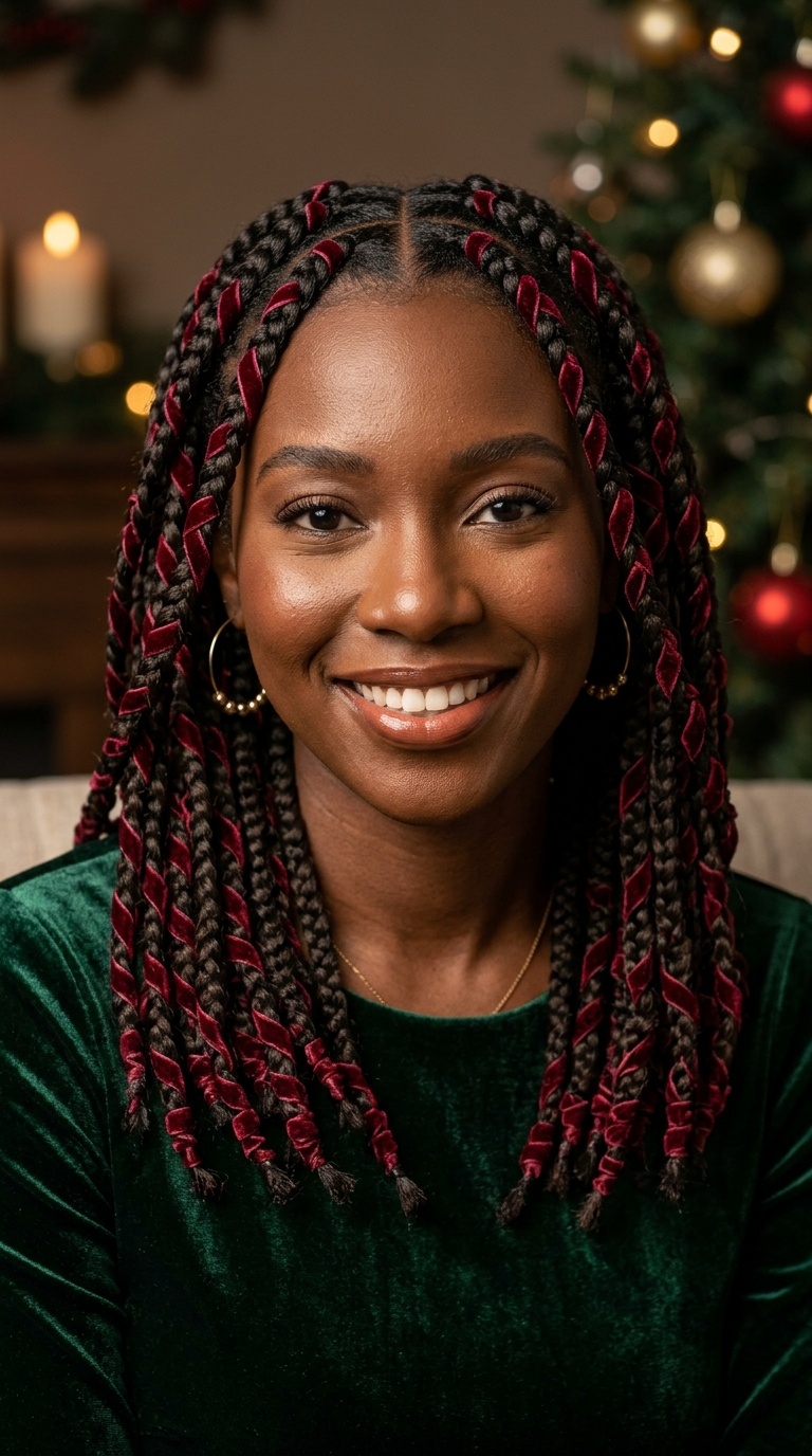 Velvet Ribbon Box Braids