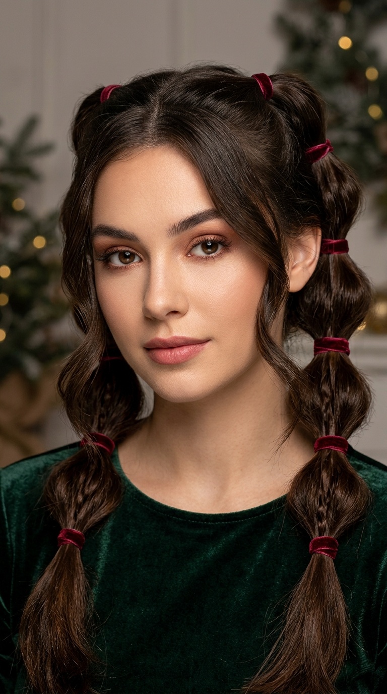 Velvet Ribbon Bubble Braids