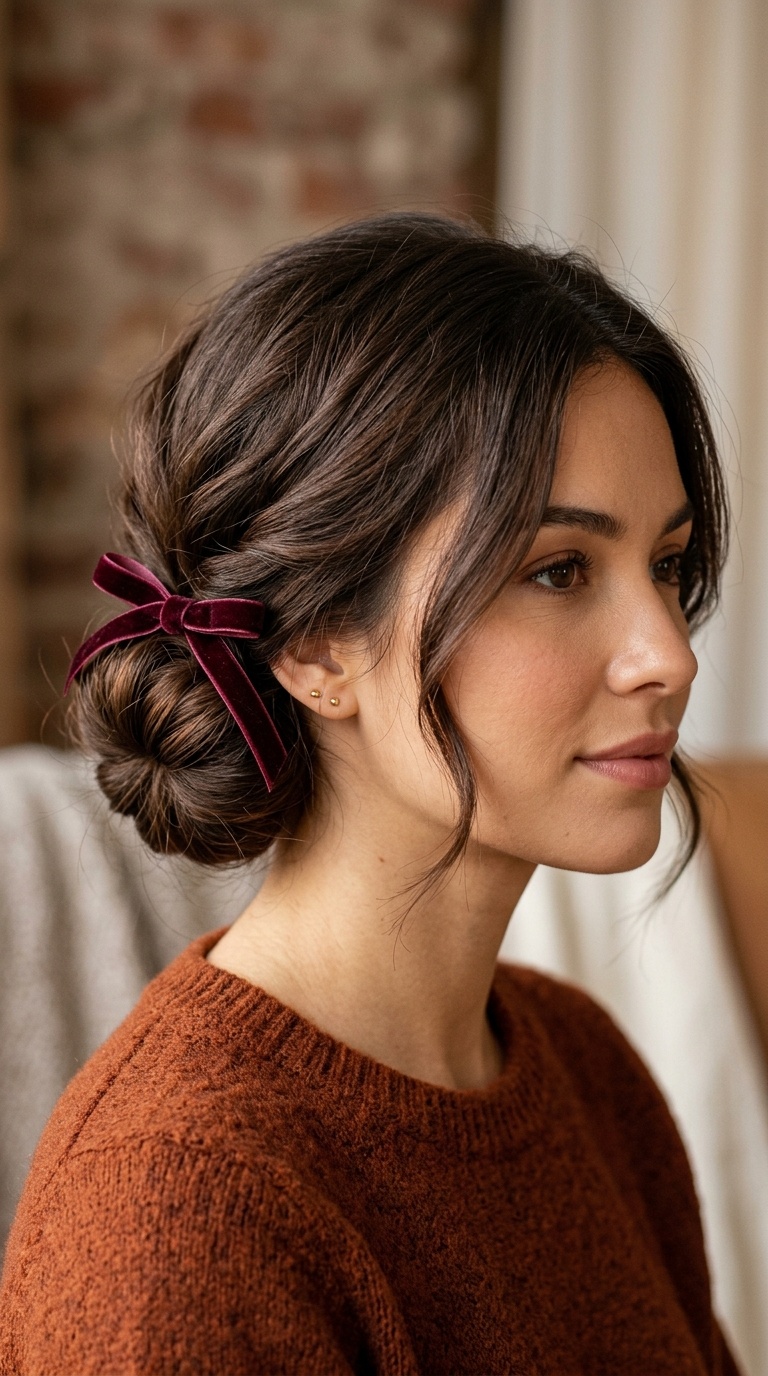 Velvet Ribbon Low Bun