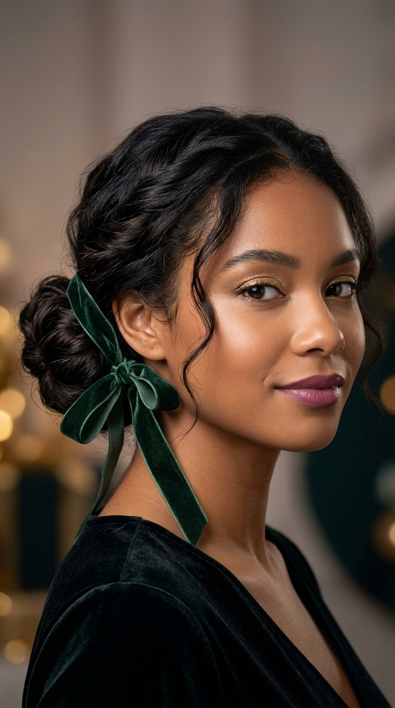 Velvet Ribbon Low Bun