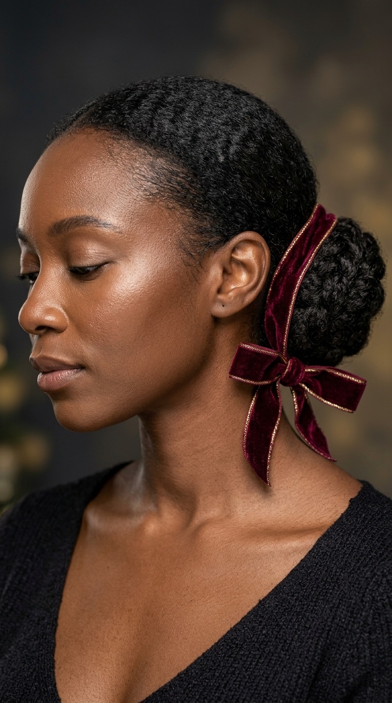 Velvet Ribboned Low Bun