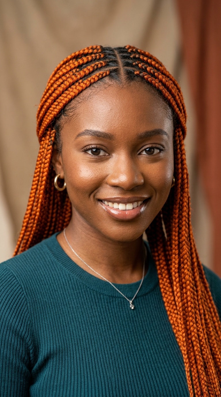 Vibrant Carrot Box Braids