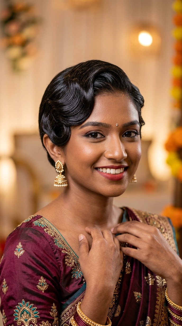 Vintage Finger Waves with South Asian Flare