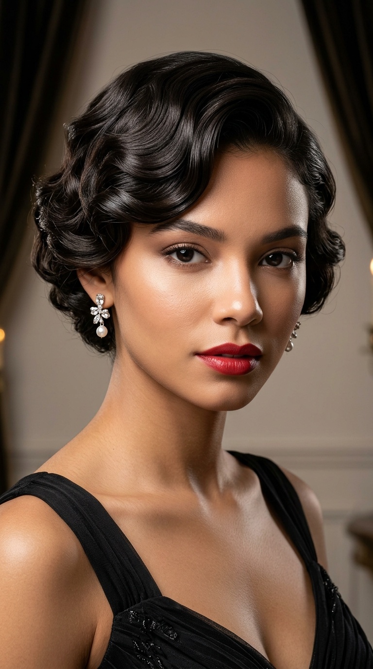 Vintage Hollywood Waves Pixie