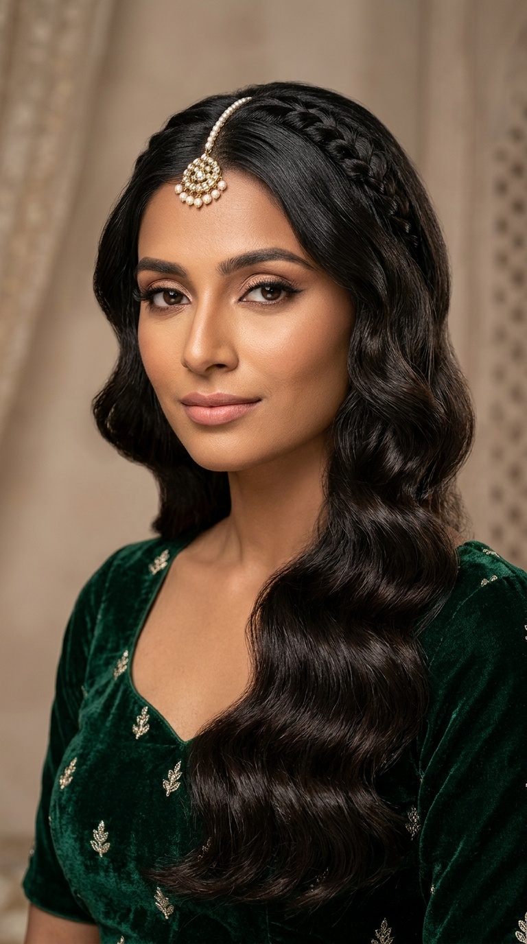 Vintage Hollywood Waves with a Desi Twist