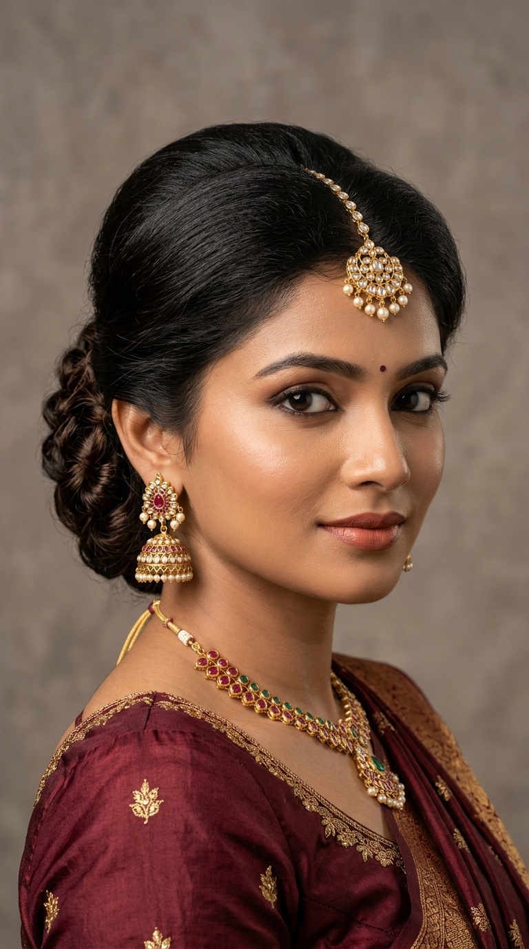 Vintage South Asian Puff with Bun