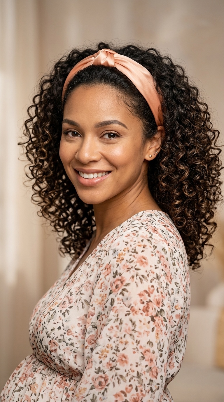 Volume-Boosted Curls with a Silk Headband