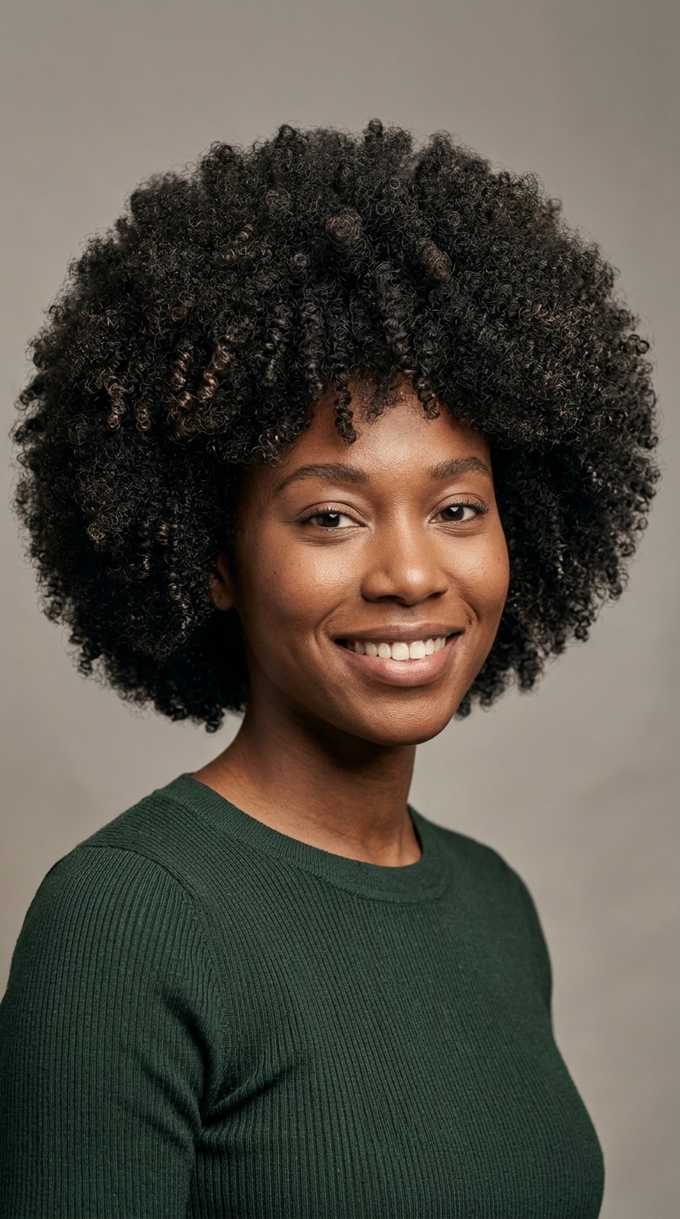 Voluminous Afro or Round Cut