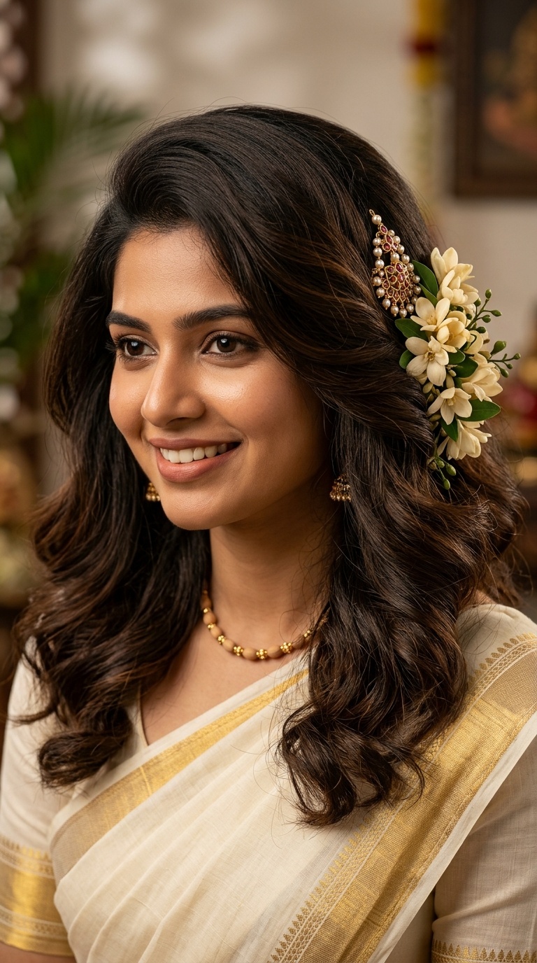 Voluminous Blowout with Sandalwood Scented Flowers