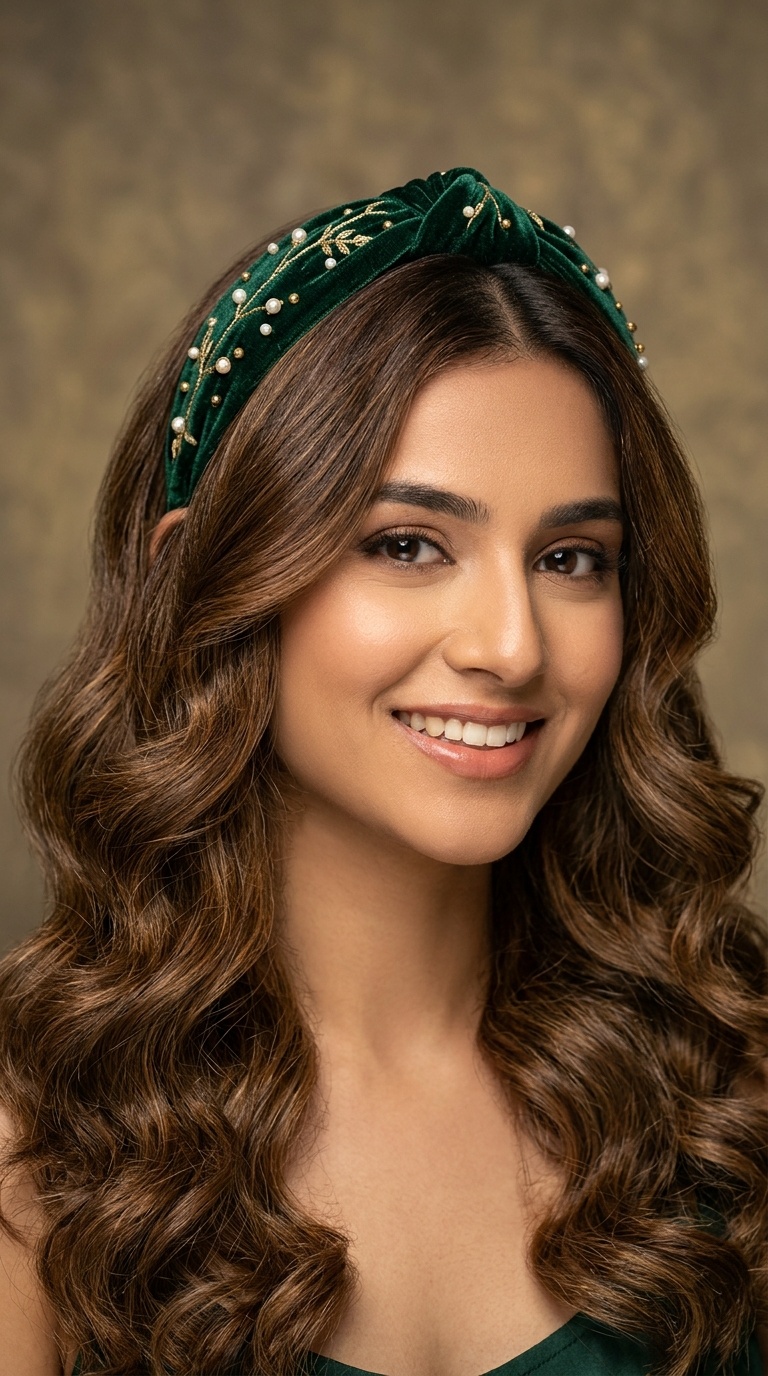 Voluminous Blowout with Velvet Headband