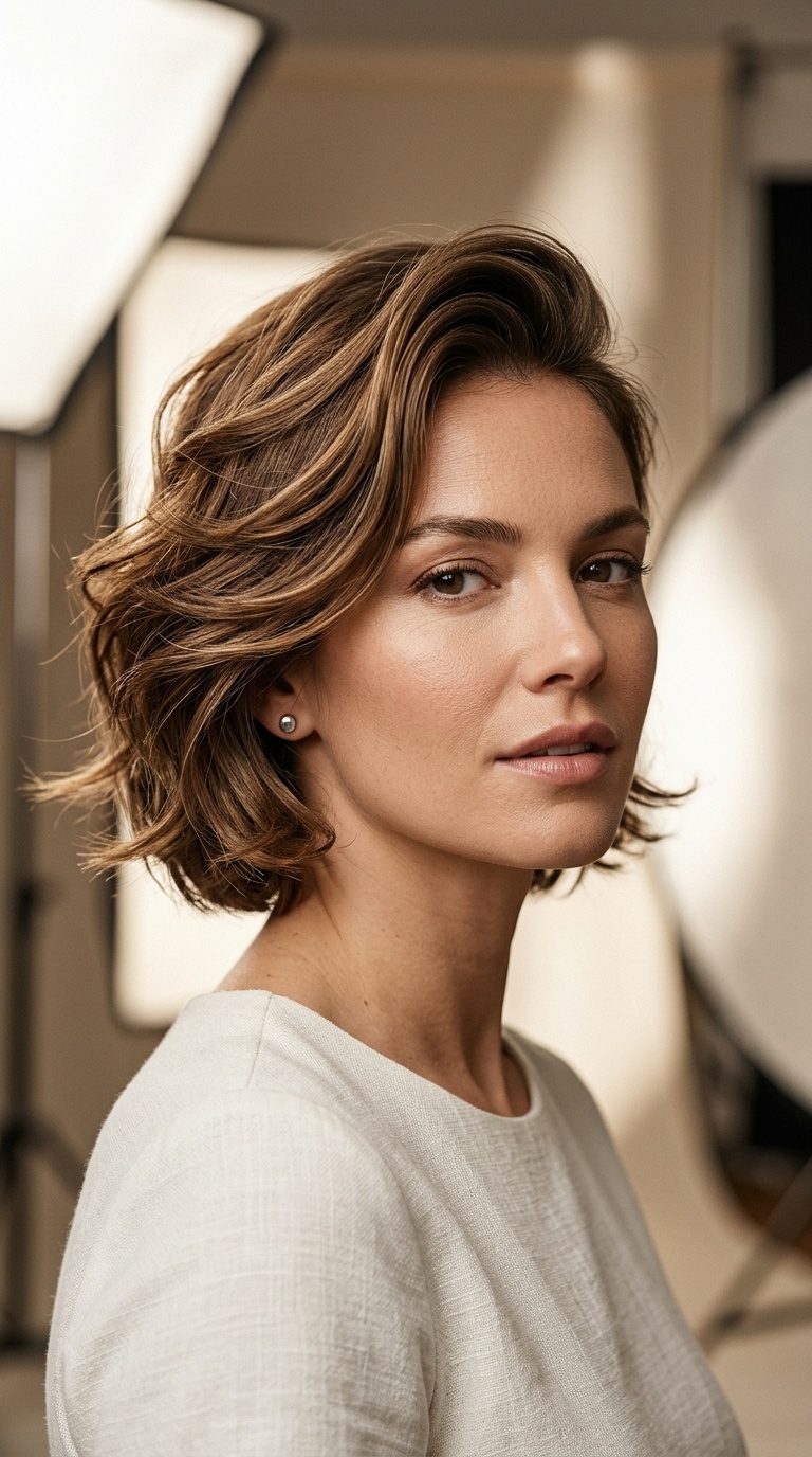 Voluminous Brushed-Back Waves