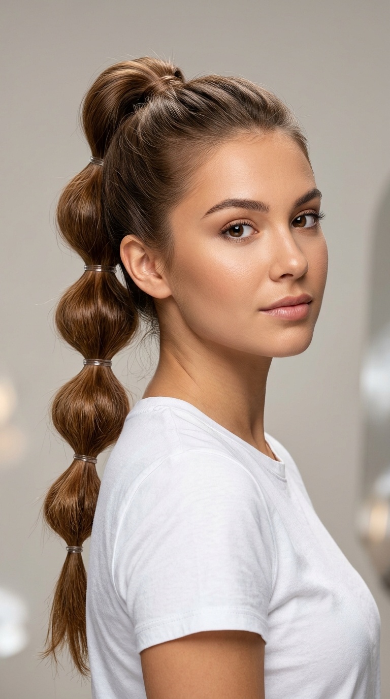 Voluminous Bubble Ponytail