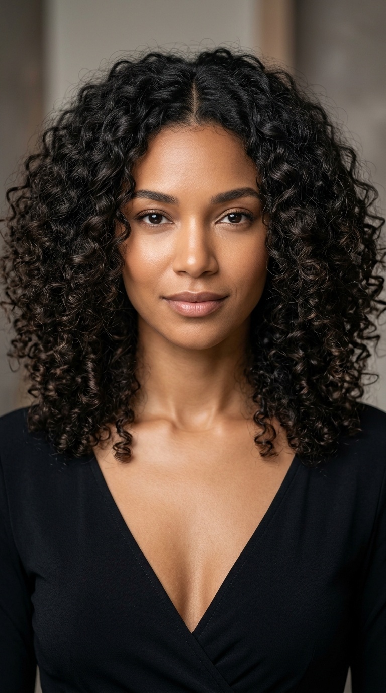 Voluminous Center-Parted Curls