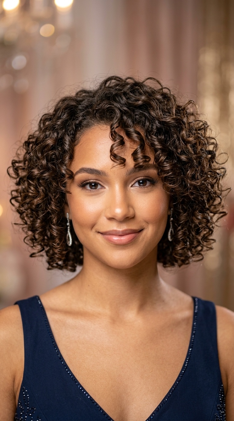 Voluminous Chin-Length Curls