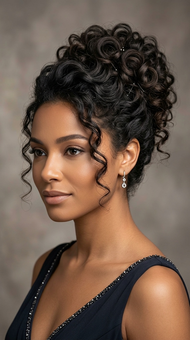 Voluminous Curly Chignon