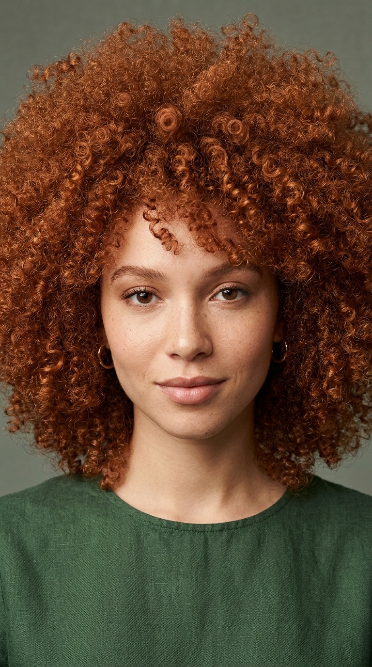Voluminous Curly Copper Fro