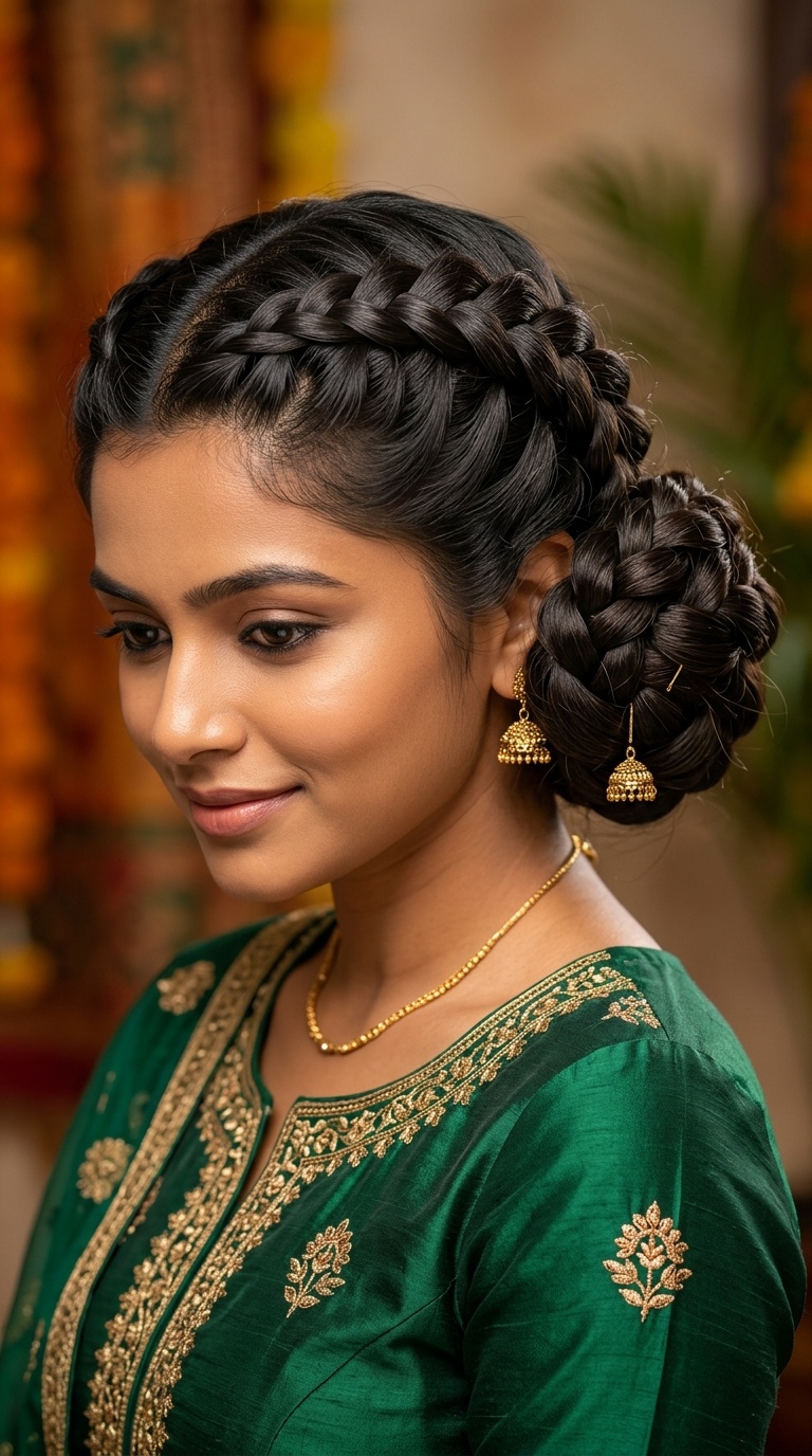 Voluminous Dutch Braids into a Bun