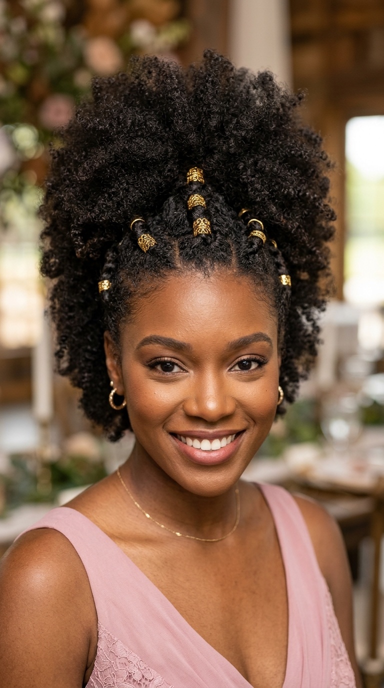 Voluminous Fro-Hawk with Gold Cuffs