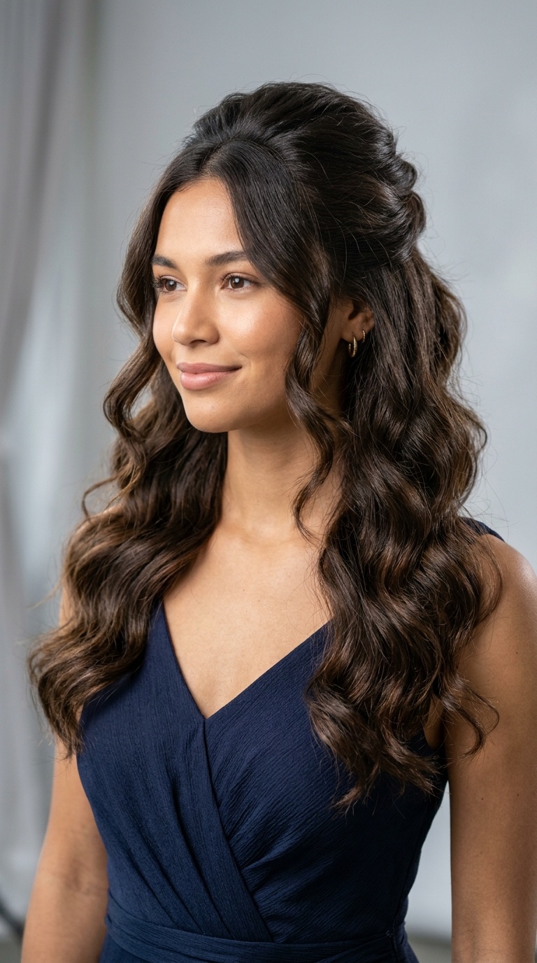 Voluminous Half-Up Half-Down Waves