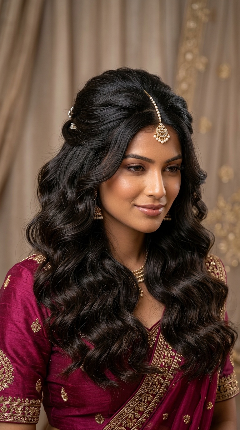 Voluminous Half-Up Half-Down Waves