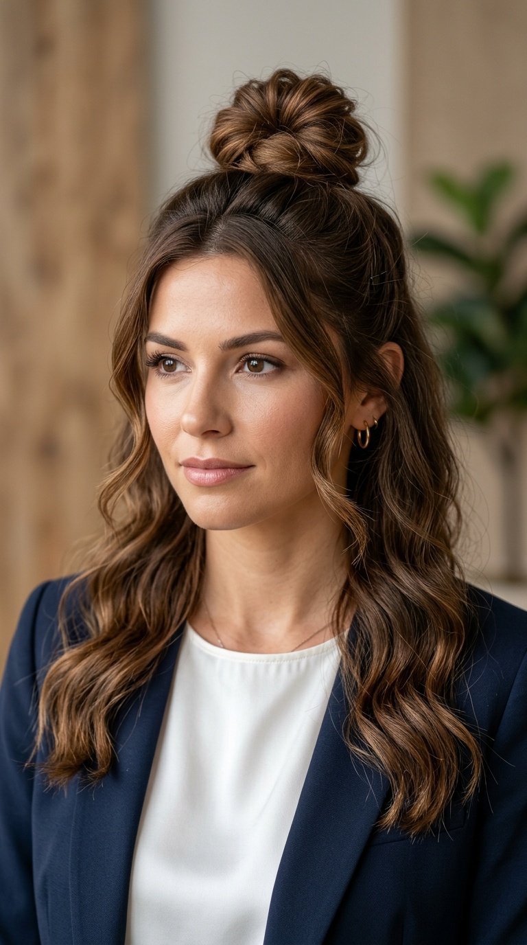 Voluminous Half-Up Top Knot