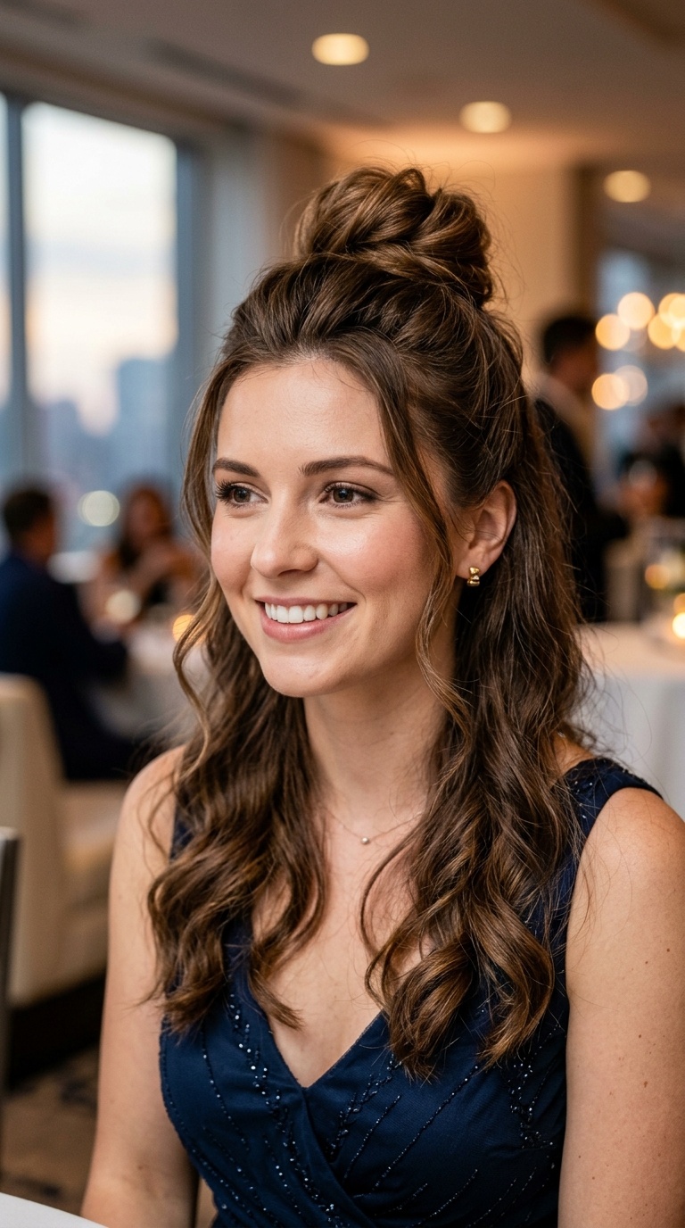 Voluminous Half-Up Top Knot