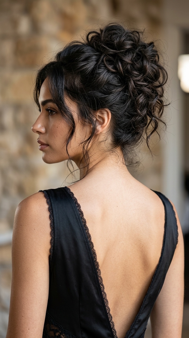 Voluminous High Shag Updo