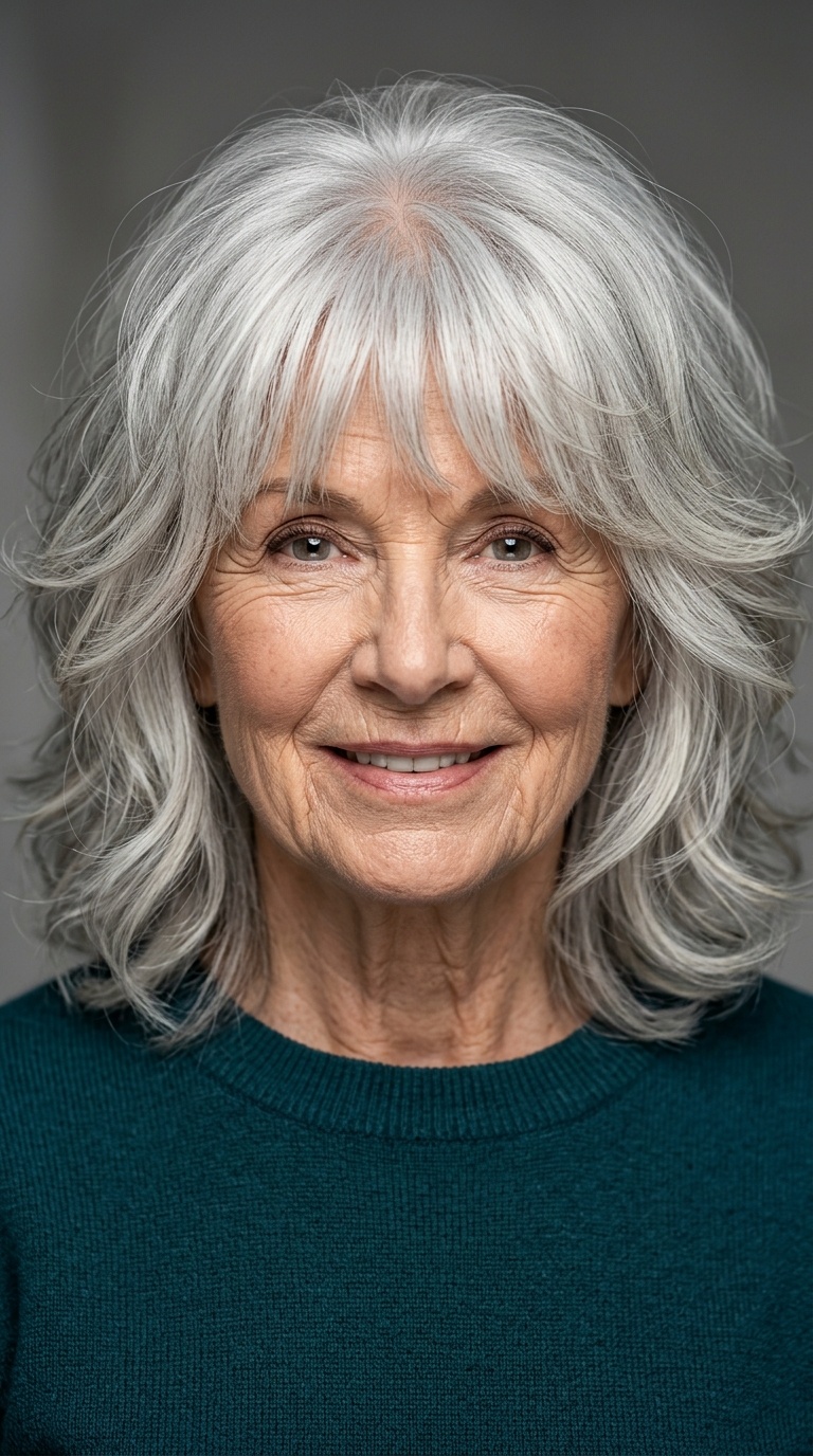 Voluminous Layered Lob with Fringe