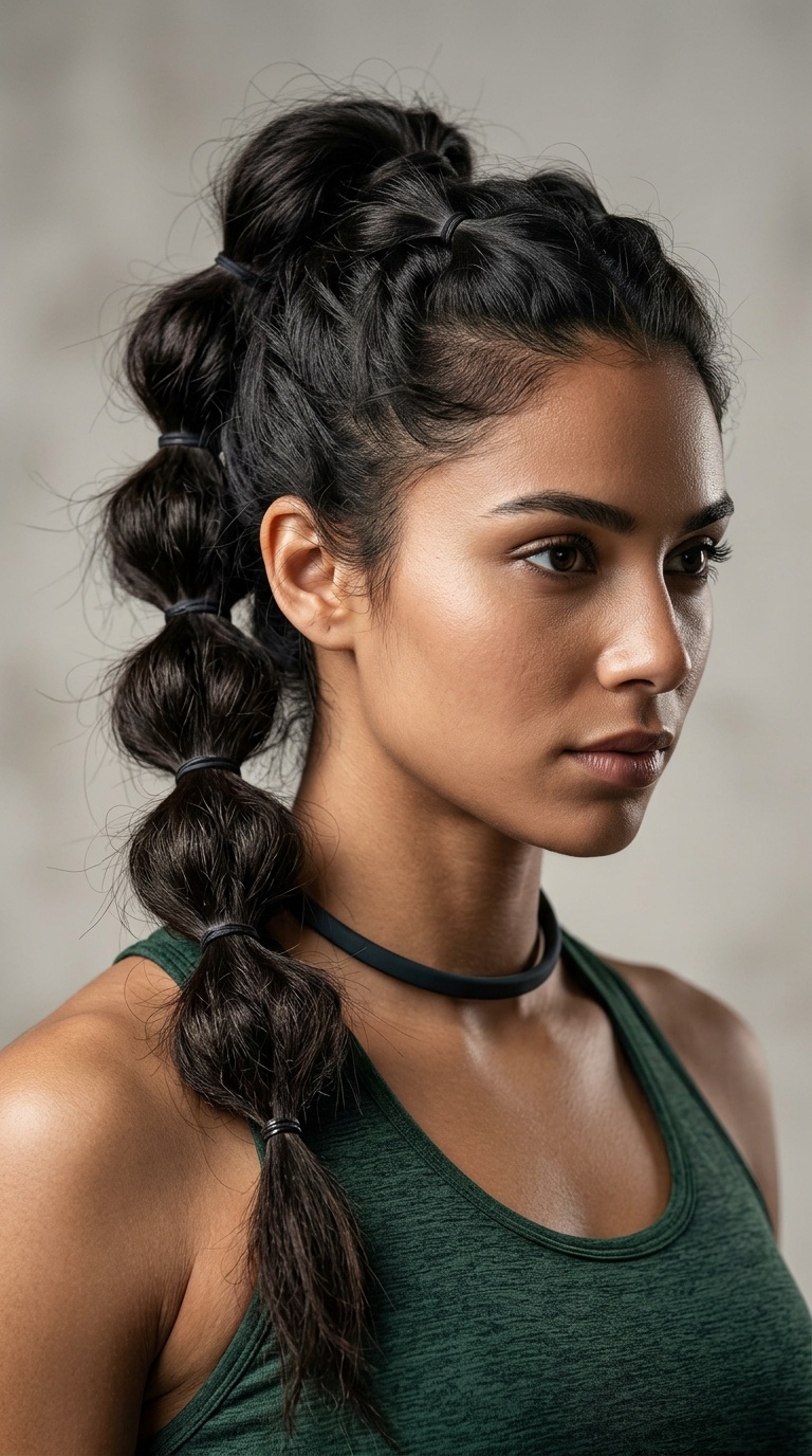 Voluminous Messy Bubble Braid