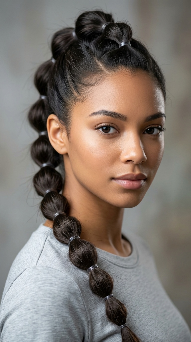 Voluminous Mohican Bubble Braid