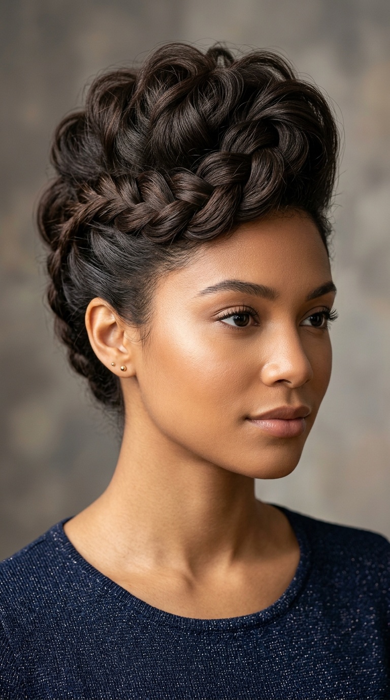 Voluminous Pompadour Braid