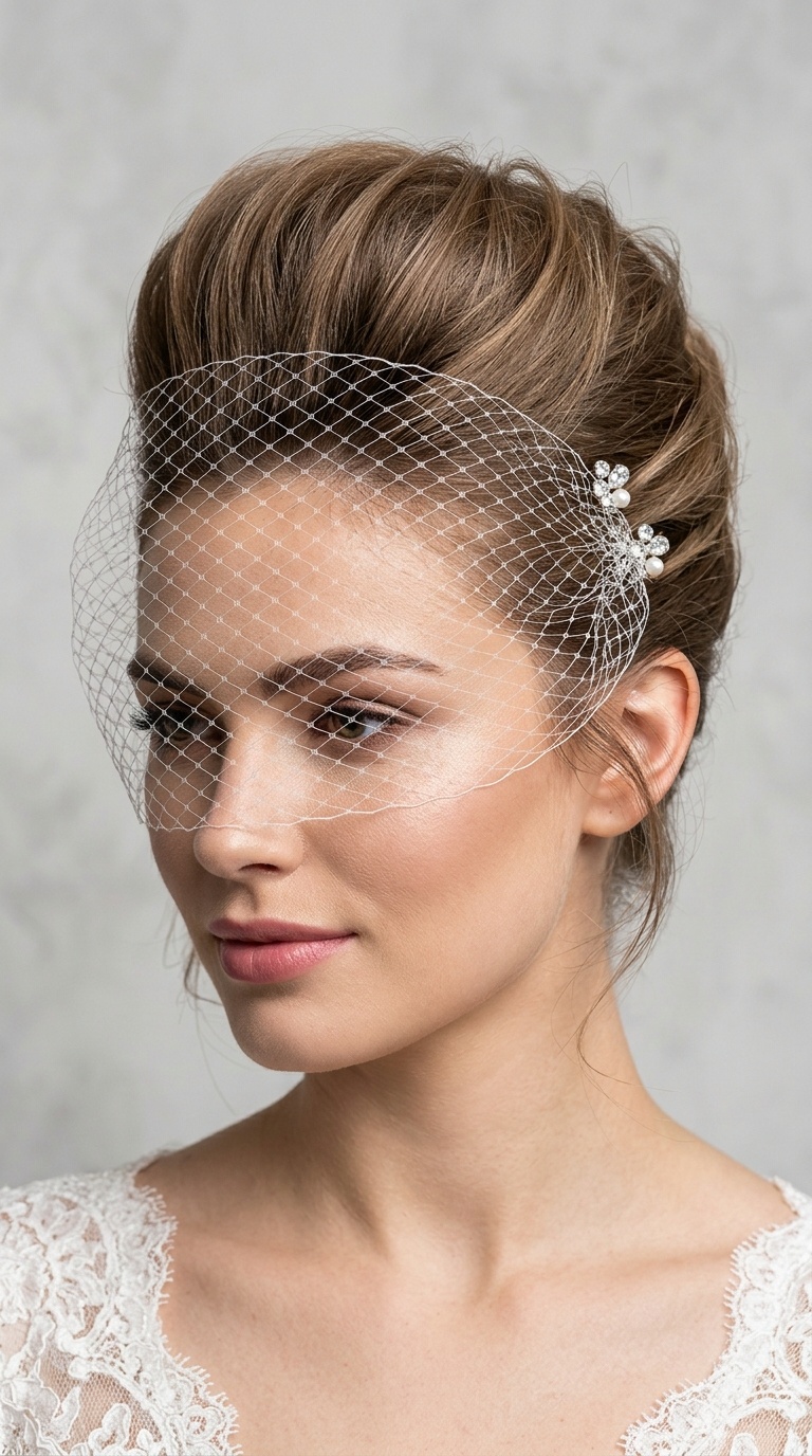 Voluminous Pompadour with French Netting