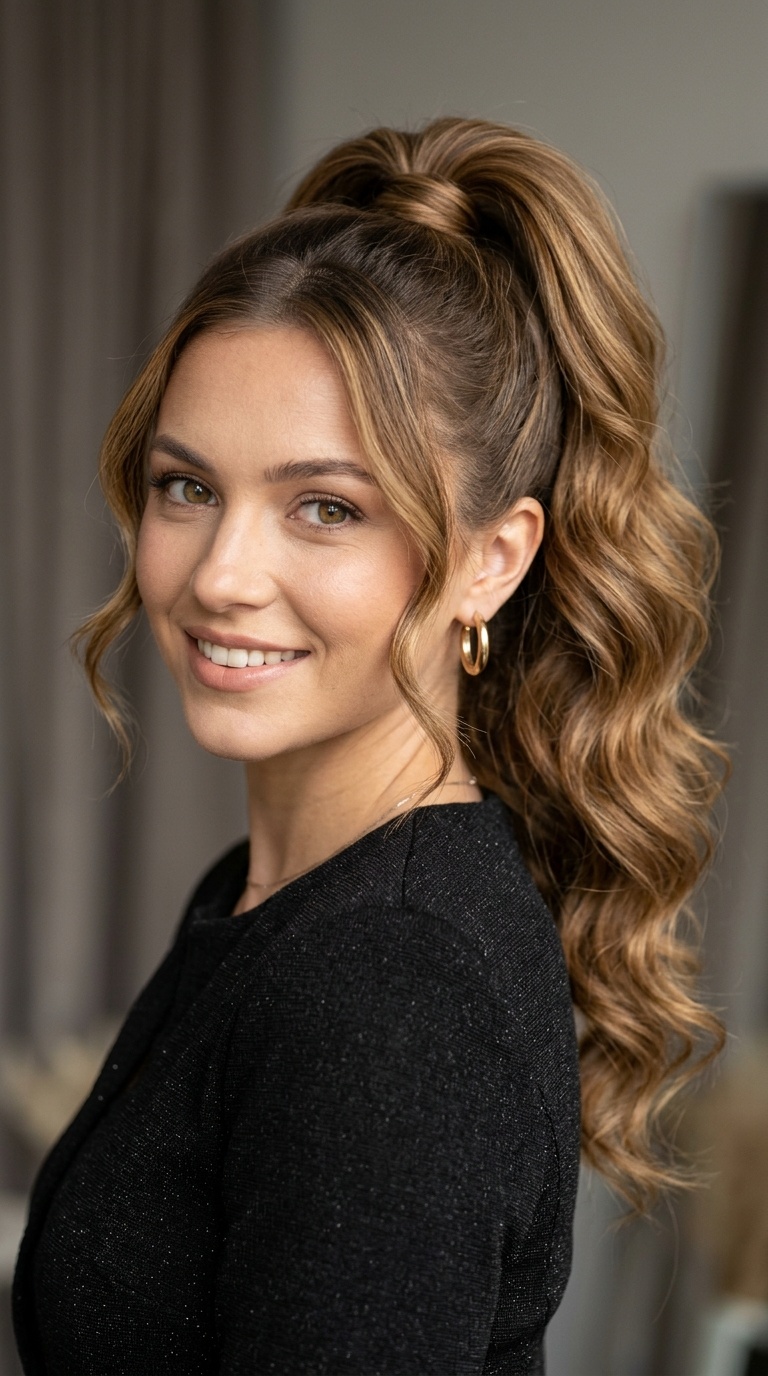 Voluminous Ponytail with Soft Waves
